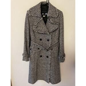 BANANA REPUBLIC wool long coat size S herringbone pattern